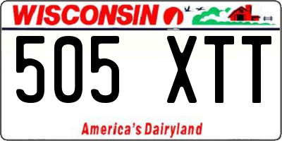 WI license plate 505XTT