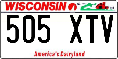 WI license plate 505XTV