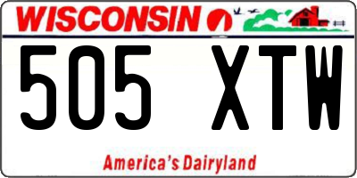 WI license plate 505XTW