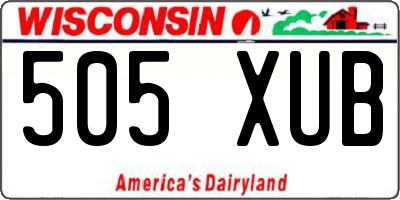 WI license plate 505XUB