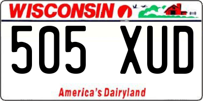 WI license plate 505XUD