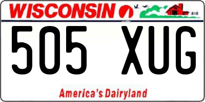 WI license plate 505XUG