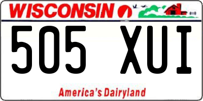 WI license plate 505XUI