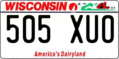 WI license plate 505XUO