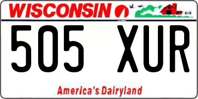 WI license plate 505XUR