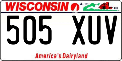 WI license plate 505XUV