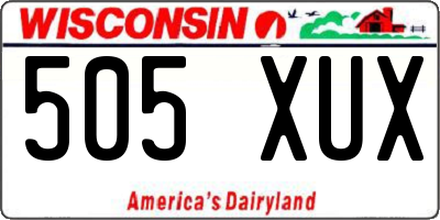 WI license plate 505XUX