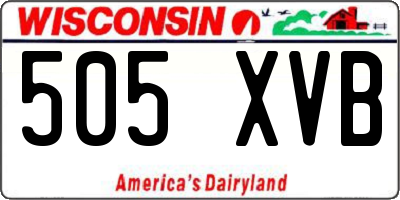 WI license plate 505XVB