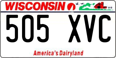 WI license plate 505XVC