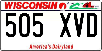 WI license plate 505XVD