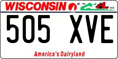 WI license plate 505XVE