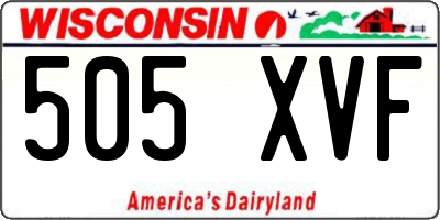 WI license plate 505XVF