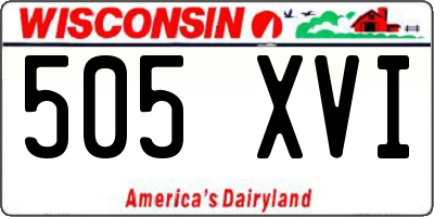 WI license plate 505XVI