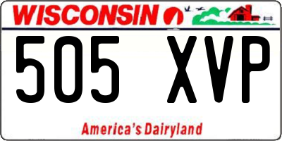 WI license plate 505XVP