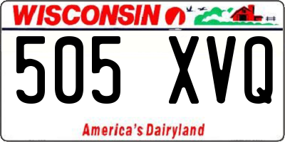 WI license plate 505XVQ