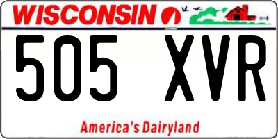 WI license plate 505XVR