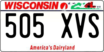 WI license plate 505XVS