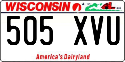 WI license plate 505XVU