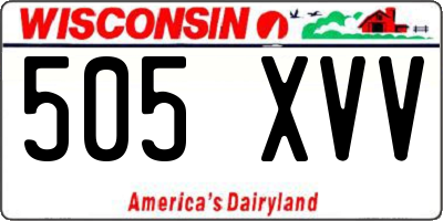 WI license plate 505XVV