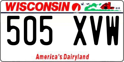 WI license plate 505XVW