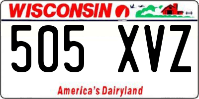 WI license plate 505XVZ