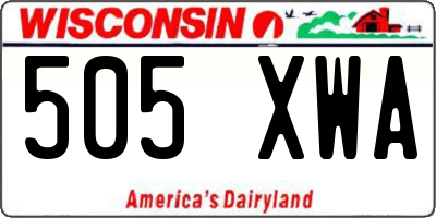 WI license plate 505XWA