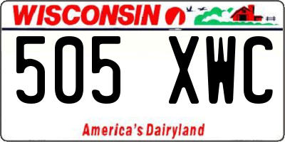 WI license plate 505XWC