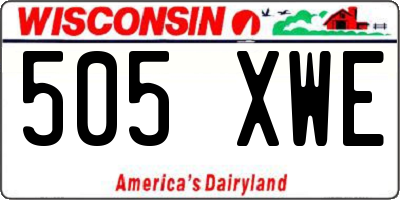 WI license plate 505XWE