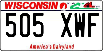 WI license plate 505XWF