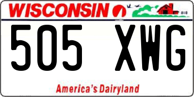 WI license plate 505XWG