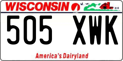 WI license plate 505XWK