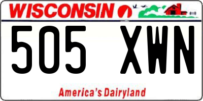 WI license plate 505XWN
