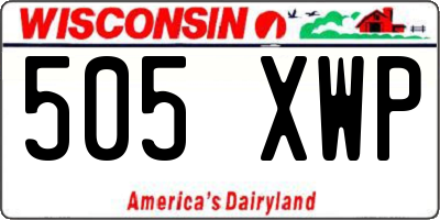 WI license plate 505XWP