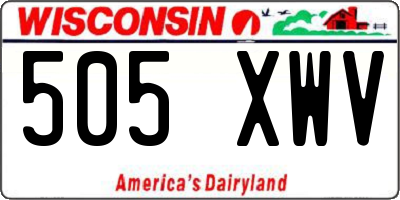 WI license plate 505XWV