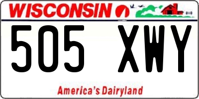 WI license plate 505XWY