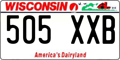 WI license plate 505XXB