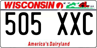 WI license plate 505XXC
