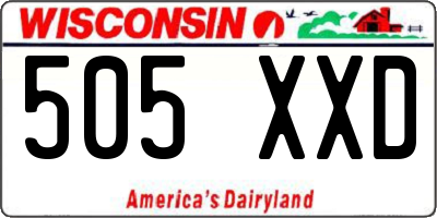 WI license plate 505XXD