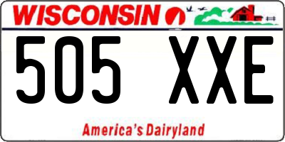 WI license plate 505XXE