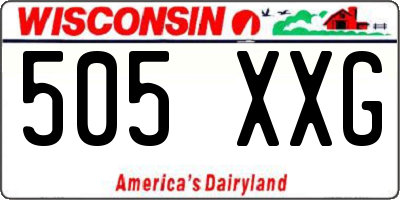 WI license plate 505XXG