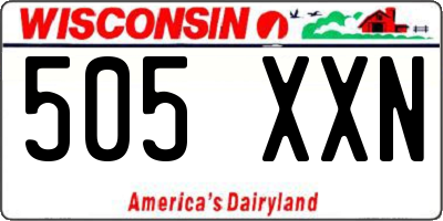WI license plate 505XXN