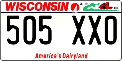 WI license plate 505XXO