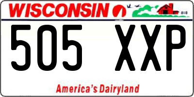 WI license plate 505XXP