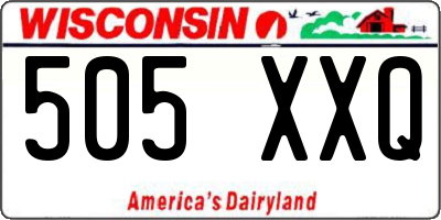 WI license plate 505XXQ