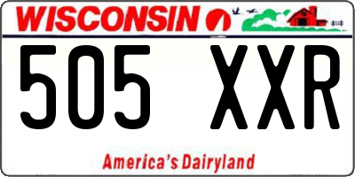 WI license plate 505XXR