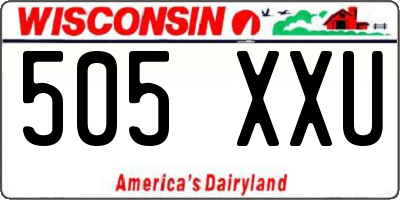 WI license plate 505XXU
