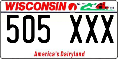 WI license plate 505XXX