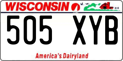 WI license plate 505XYB