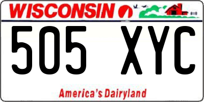 WI license plate 505XYC