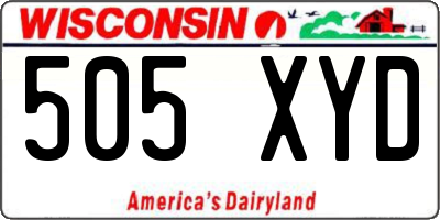 WI license plate 505XYD